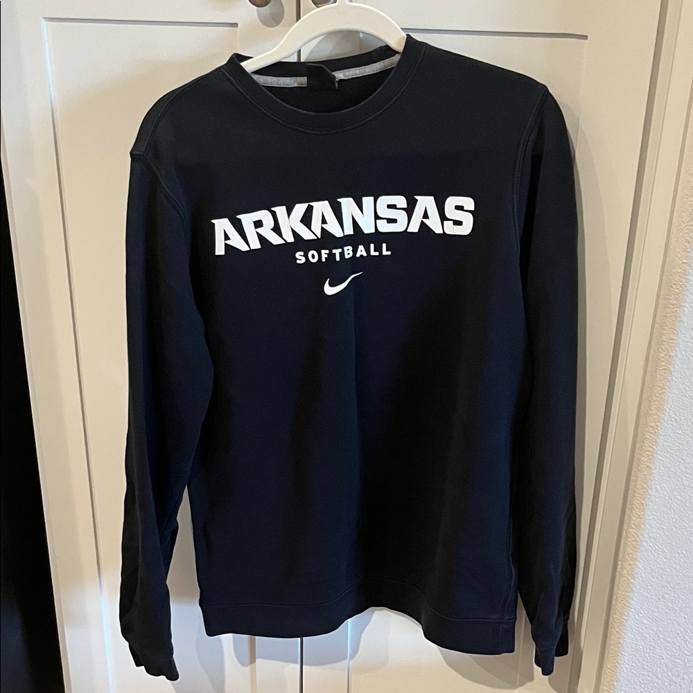 Nike Black Arkansas Softball Crewneck